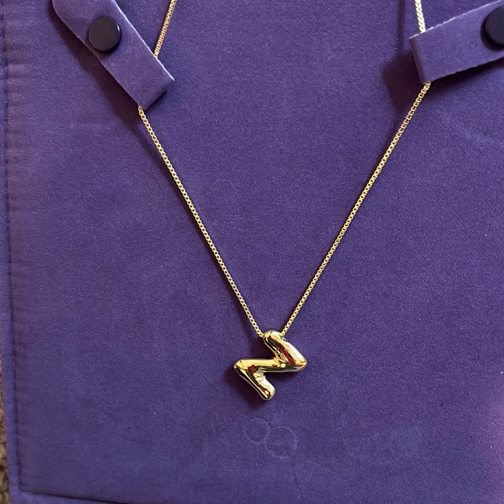 Prettybird Letter “Z” Gold Initial Necklace
